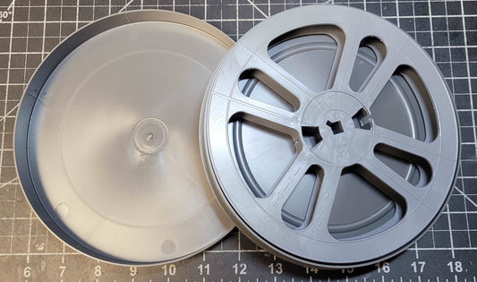 16mm 400' Plastic Storage Can with 400' Plastic Film Reel Tayloreel