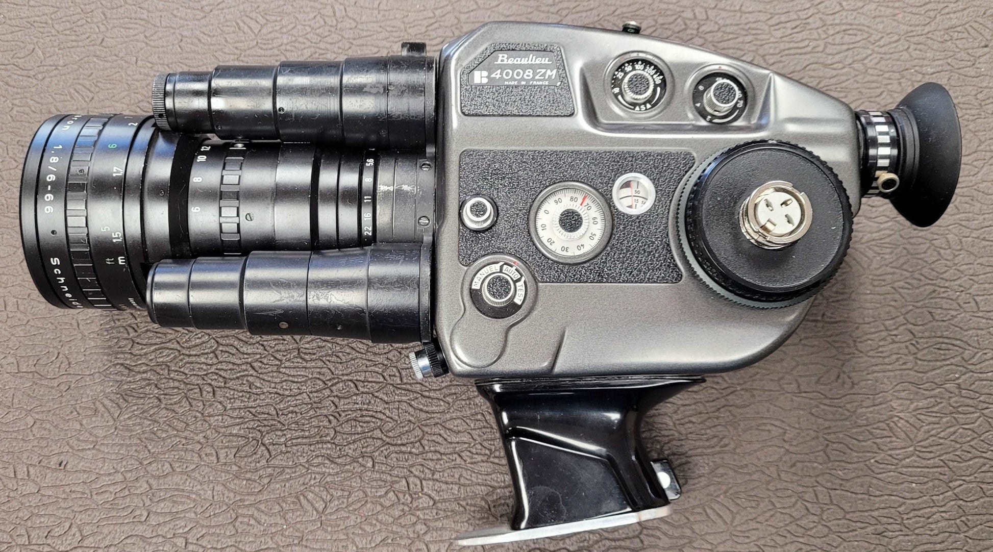 Beaulieu 4008 ZM2 Super 8mm Camera with Angenieux 8-64mm Zoom lens