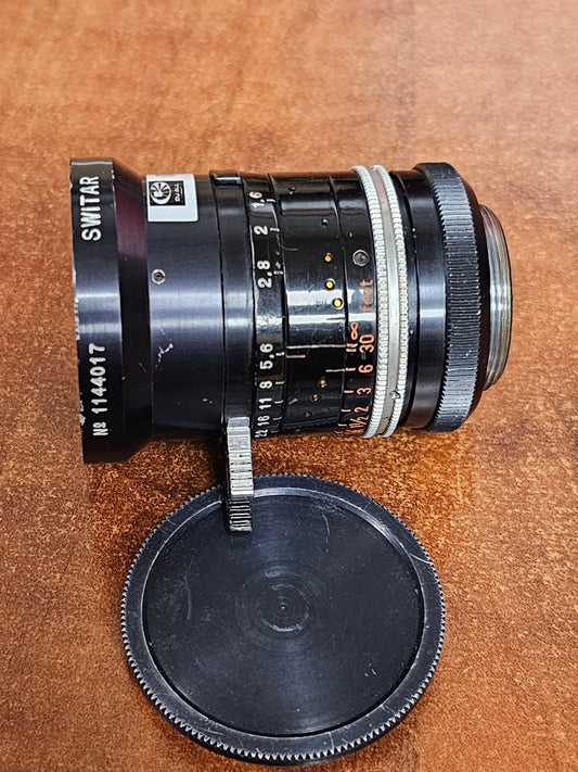 Switar 10mm f/1.6 Multicoated C-Mount ( Black Version) S# 1144017