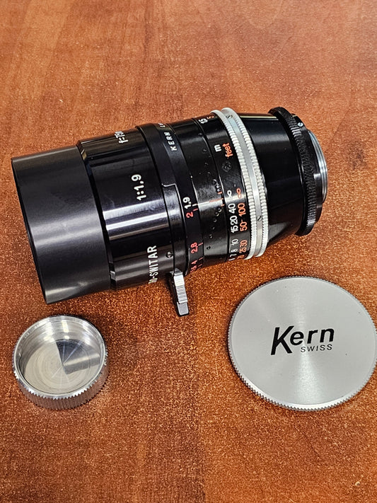 Switar 75mm Macro Preset f1.9 Multicoated C-Mount Lens (Black Version) S# 1122330