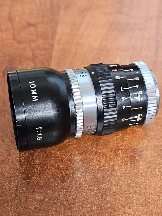 Elitar Soligor 10mm F1.8 C-Mount Wide Angle Lens S# 1789K