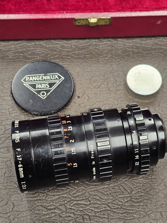 Angenieux 17-68mm f2.2/T2.5 C-Mount Zoom lens Type 4x17B (Black Version) S# 1199237