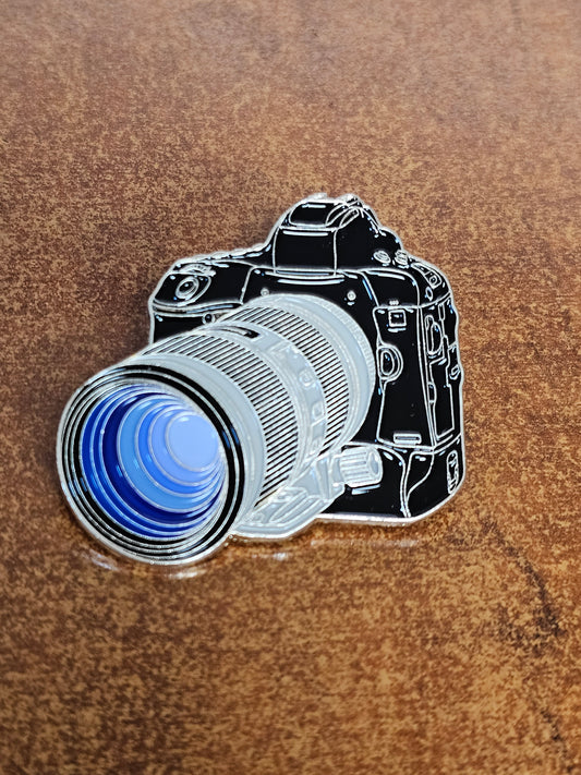Digital SLR Camera Lens Enamel Lapel Pin