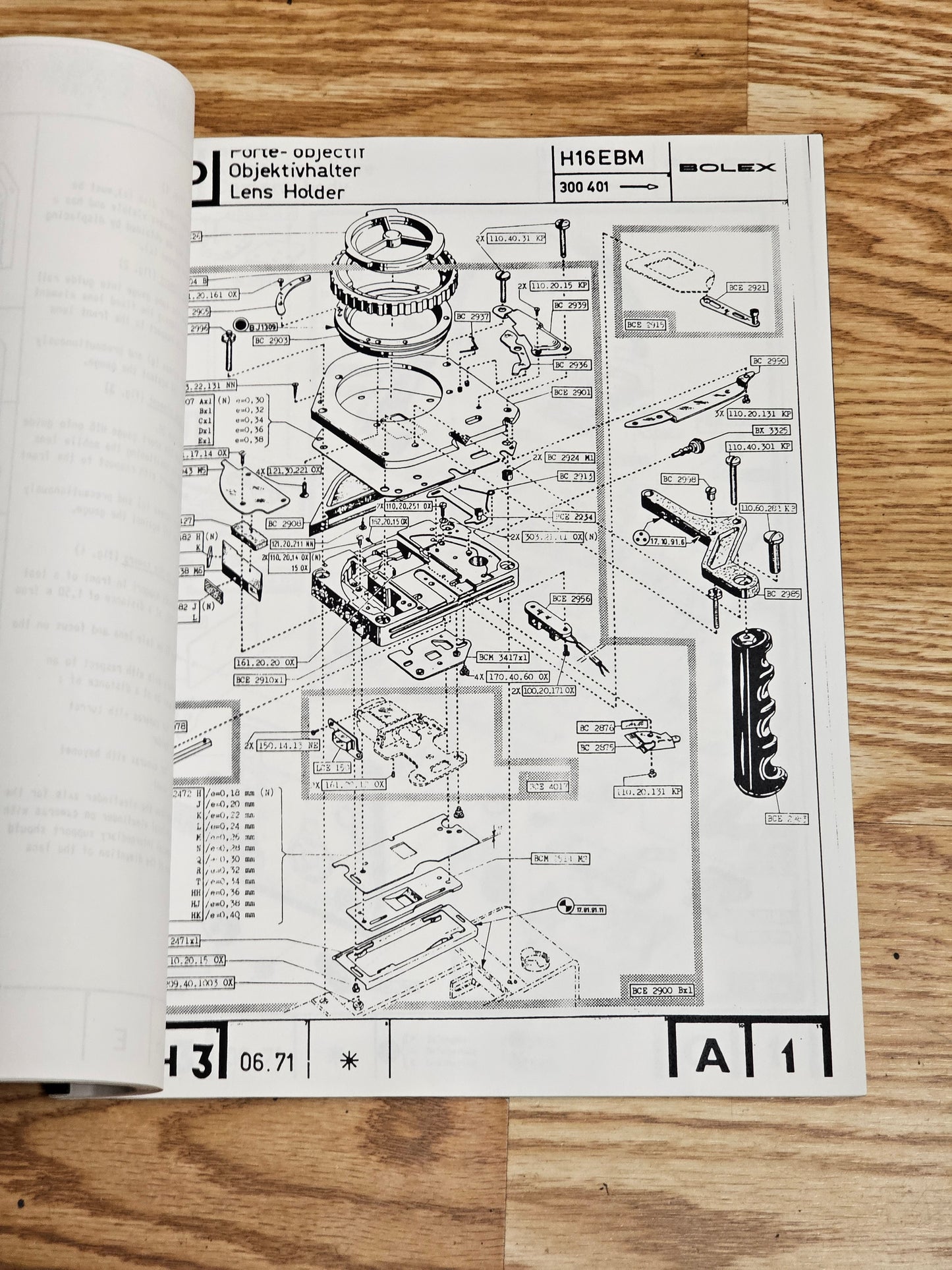 Bolex International S.A. Service Manual/ Parts Book 1971 Edition (Reproduced)