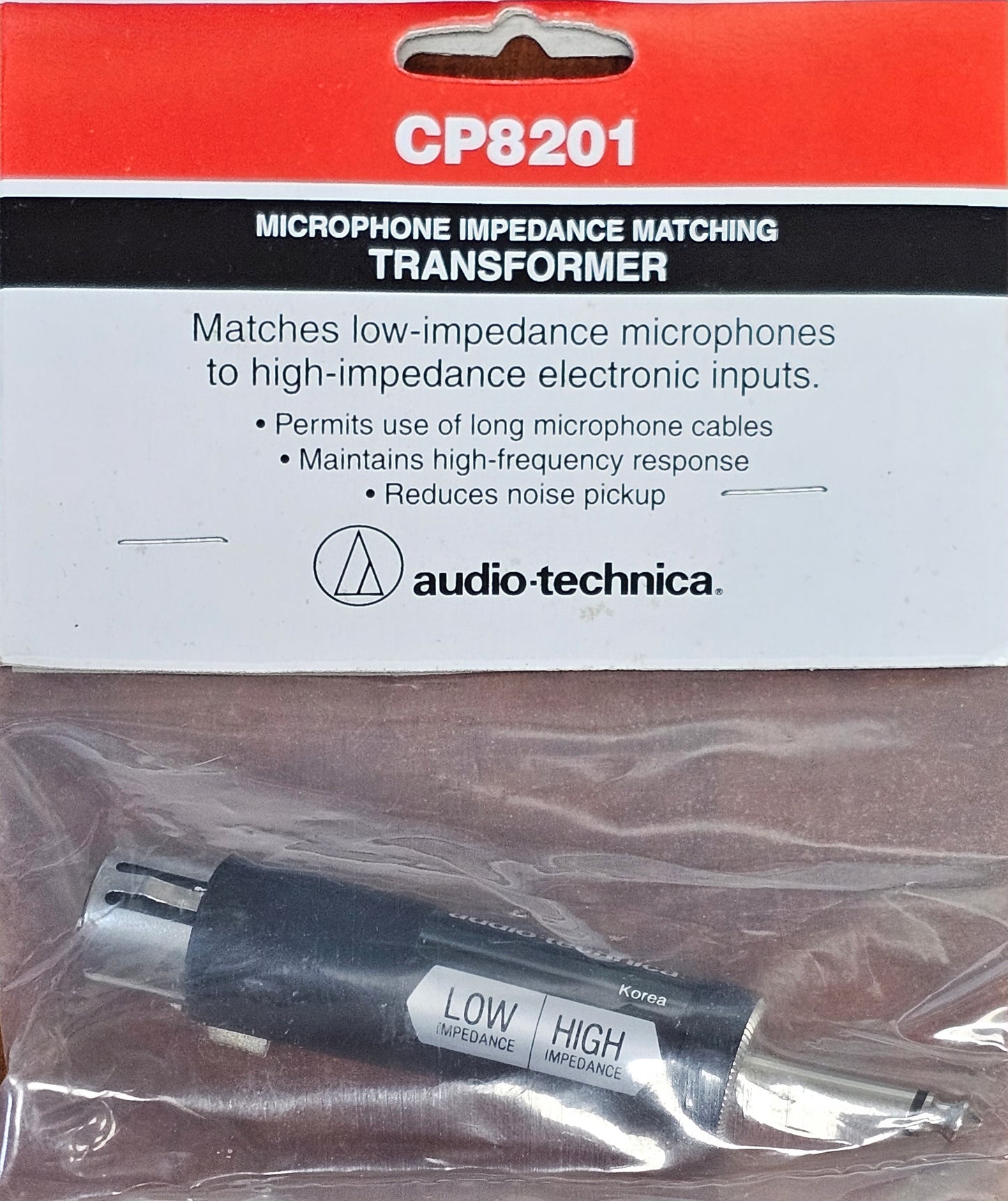 Audio-Technica CP8201 - Low to High Impedance Transformer - In-Line Barrel