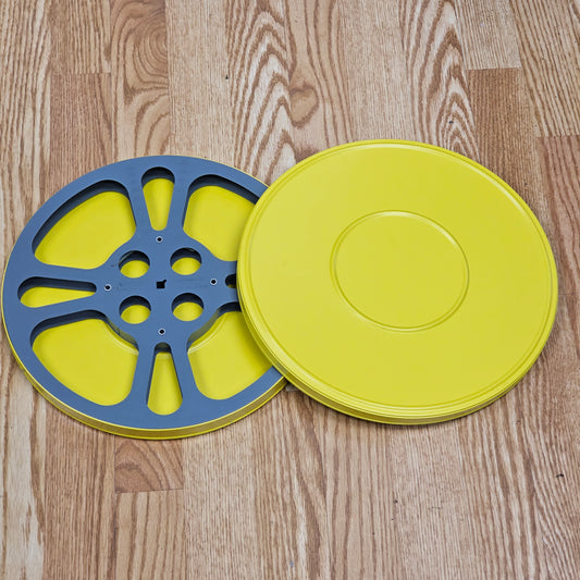Neumade 16mm 1200' Metal Projector reel with Metal Storage Can Neumade