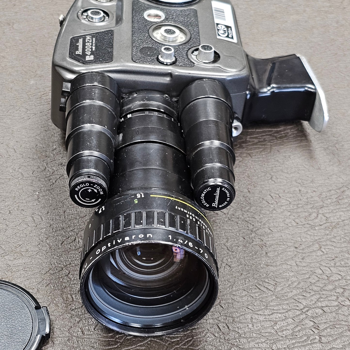 Beaulieu 4008 ZM Super 8mm Camera S# 883204 with Beaulieu-Optivaron Schneider-Kreuznach 6-70mm T1.4 Powered Zoom Lens S# 12916096