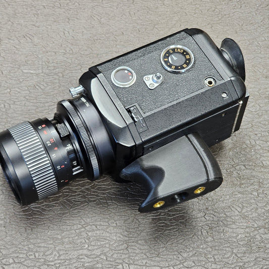 Nalcom FTL Synchro Zoom Super 8mm Camera S# 02043 with Shinkor 8-48mm f1.8 zoom lens