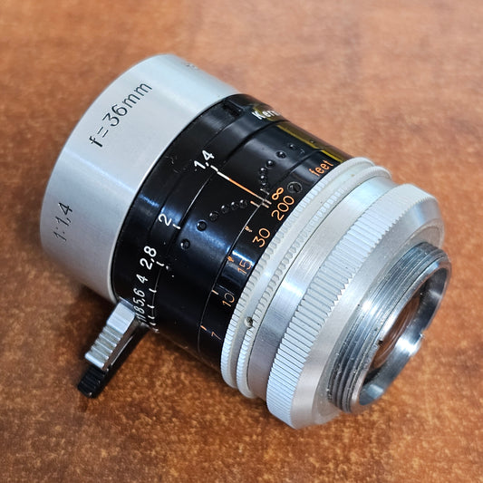 Kern Paillard Macro Switar 36mm f1.4 H8 RX C-Mount Lens S# 877442