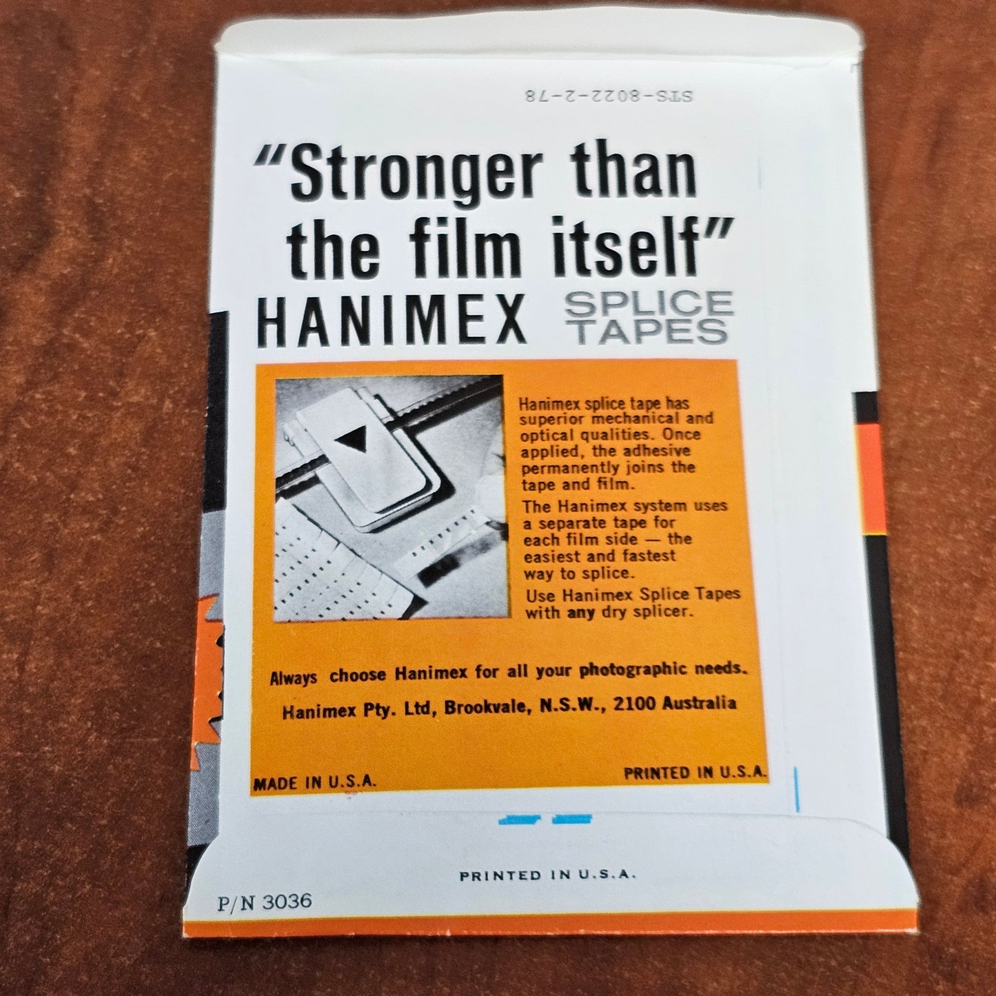 Hanimex 8mm Film Splices pack of 40 Splices