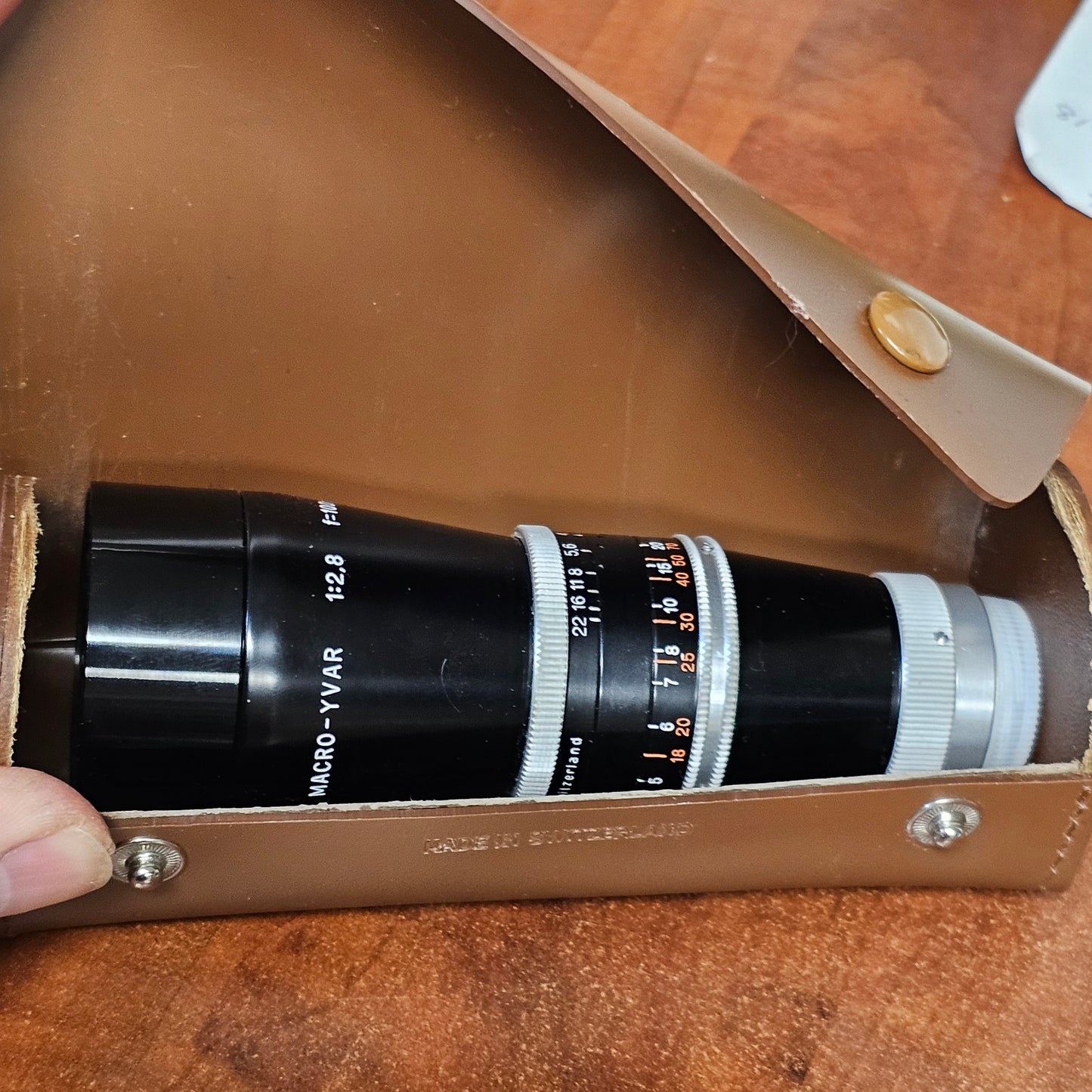 Original Vinyl Lens Case for Macro Yvar 100mm by Kern-Paillard