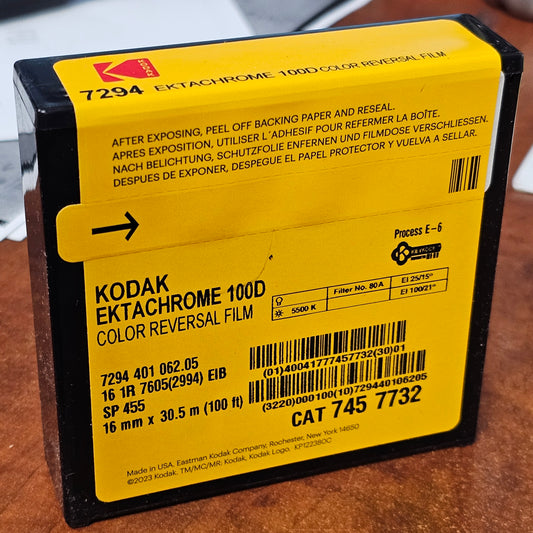 KODAK 16mm 100' Ektachrome 100D Color Reversal Film