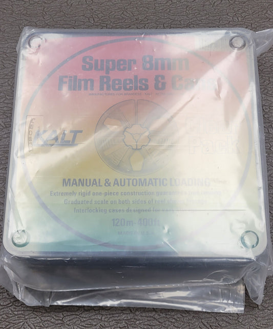 Kalt Super 8mm 400 foot Film Reels & Cans 3 pack