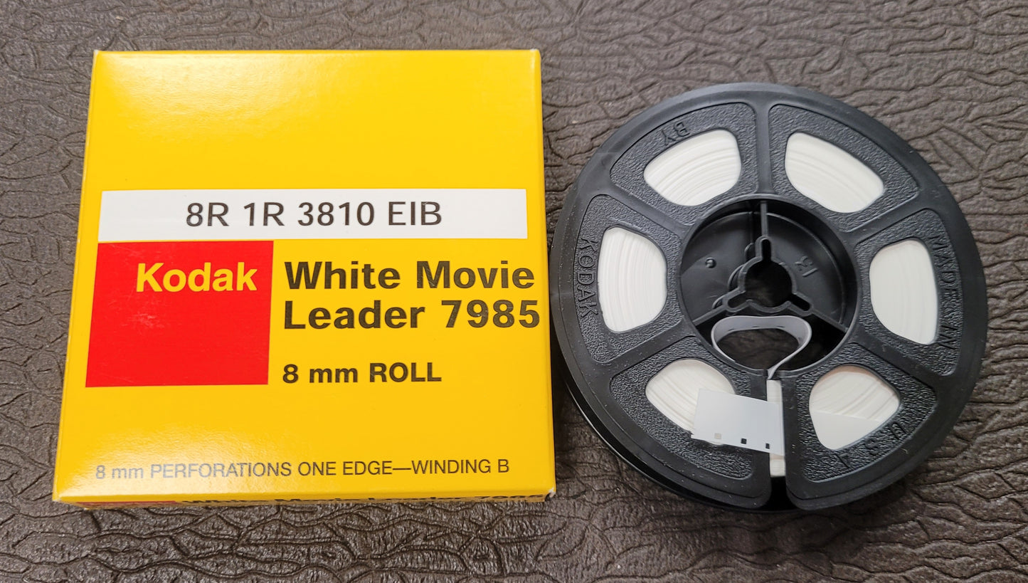 Kodak S8mm 50' White Opaque Acetate Movie Leader