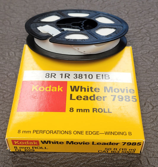 Kodak S8mm 50' White Opaque Acetate Movie Leader