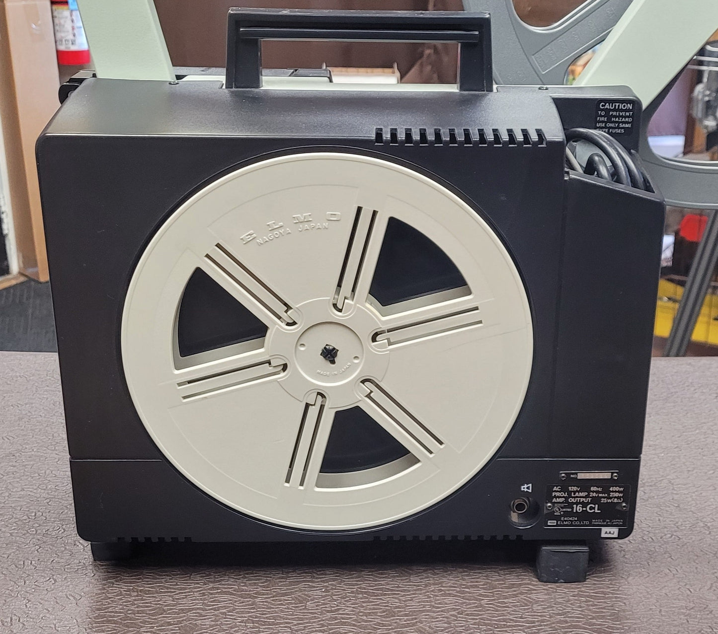 Elmo 16-CL Optical Channel Load 16mm Sound Projector ( 5 Blade Shutter ) S# 159589