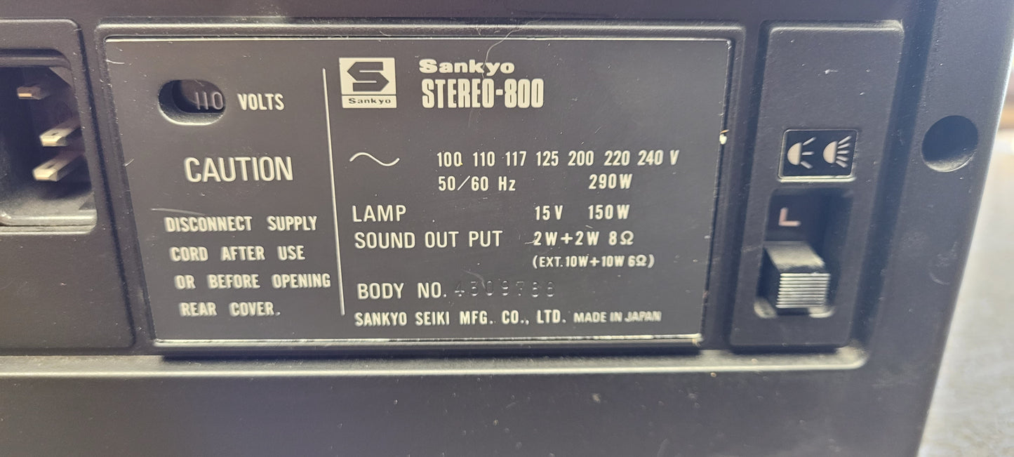 Sankyo Super 8mm Stereo-800 Sound Projector