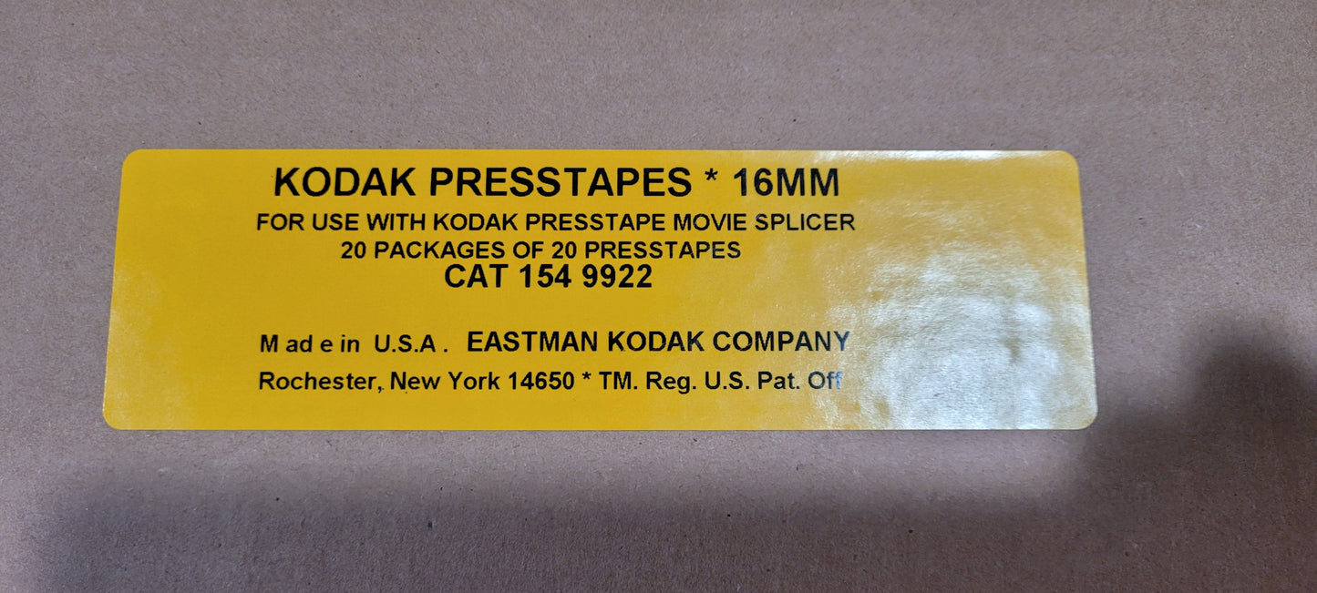 Kodak 16mm Double Perforated PressTapes (20-pack) Catalog # 154 9922
