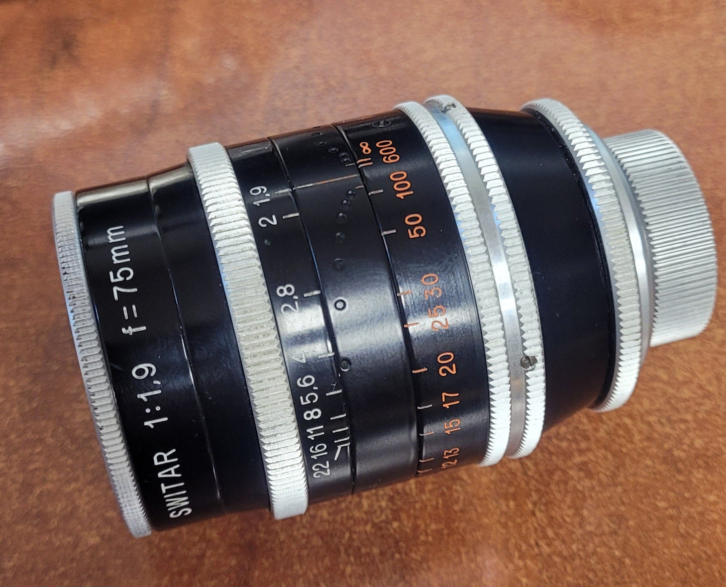 Switar 75mm f1.9 C-Mount Lens S# 1062347