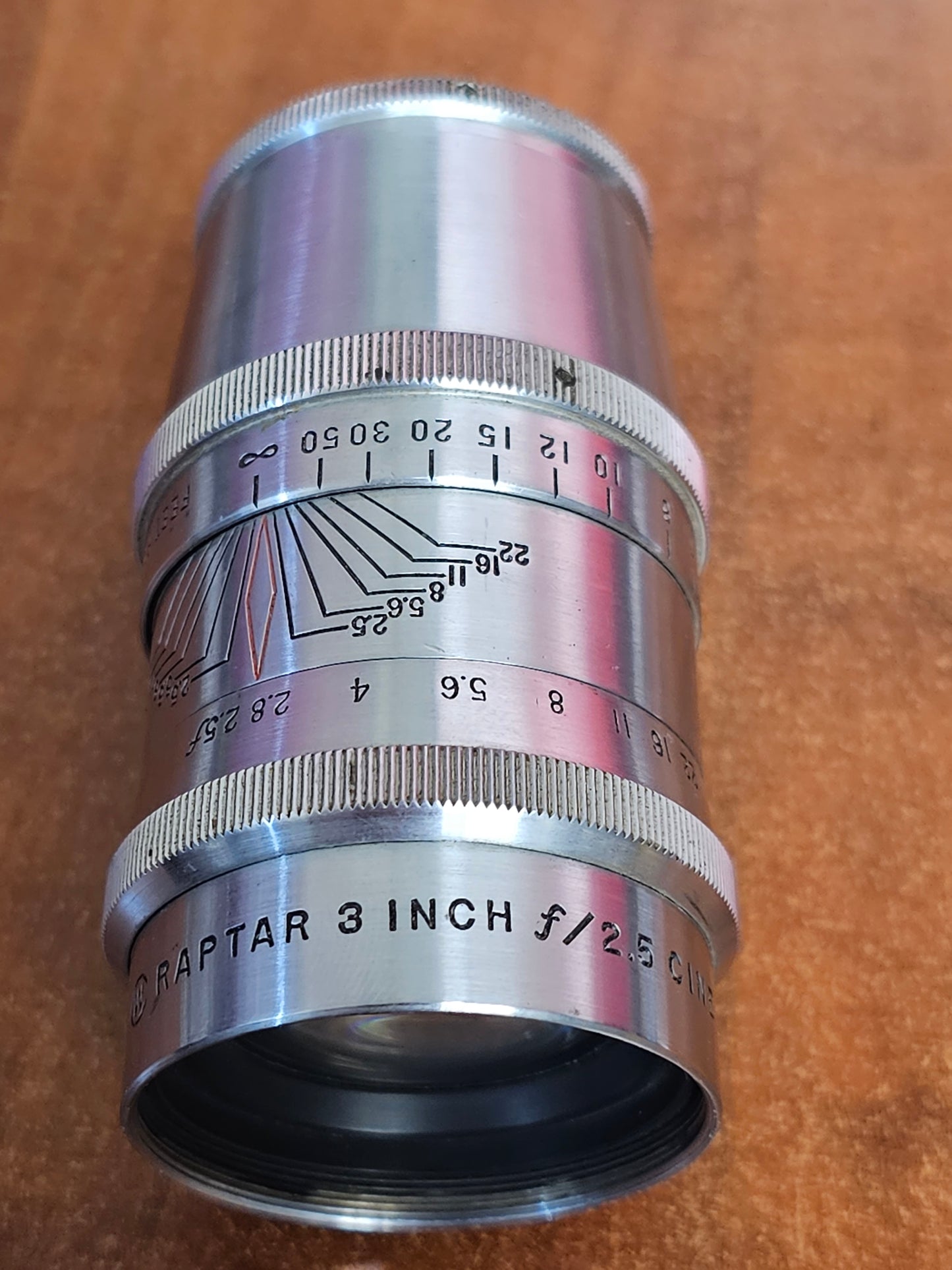 Wollensak Cine Raptar 75mm 3" f2.5 C mount Telephoto lens S# C95004