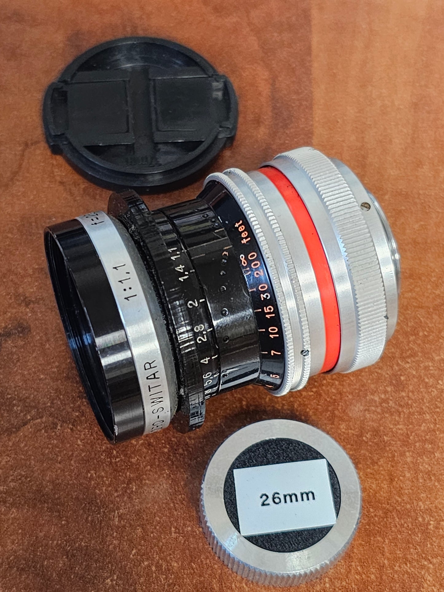 Switar 26mm Macro Preset f/1.1 H16 RX C-Mount Lens S# 1028127