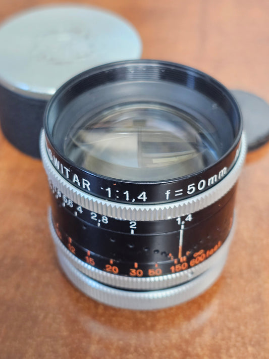 Switar 50mm f/1.4 AR C-Mount lens S# 274365