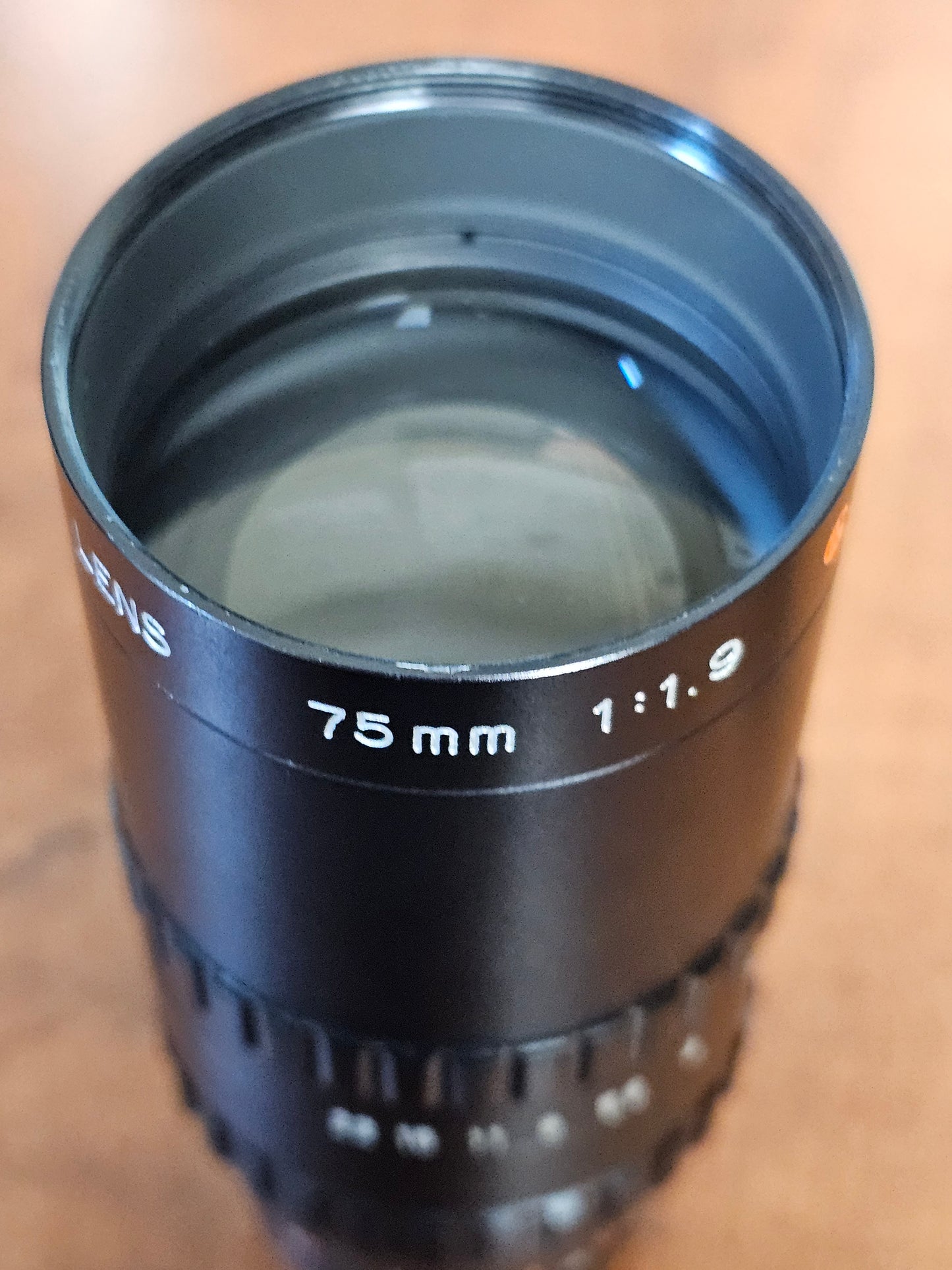 Cosmicar Television 75mm f/1.9 C-Mount Lens S# 18495