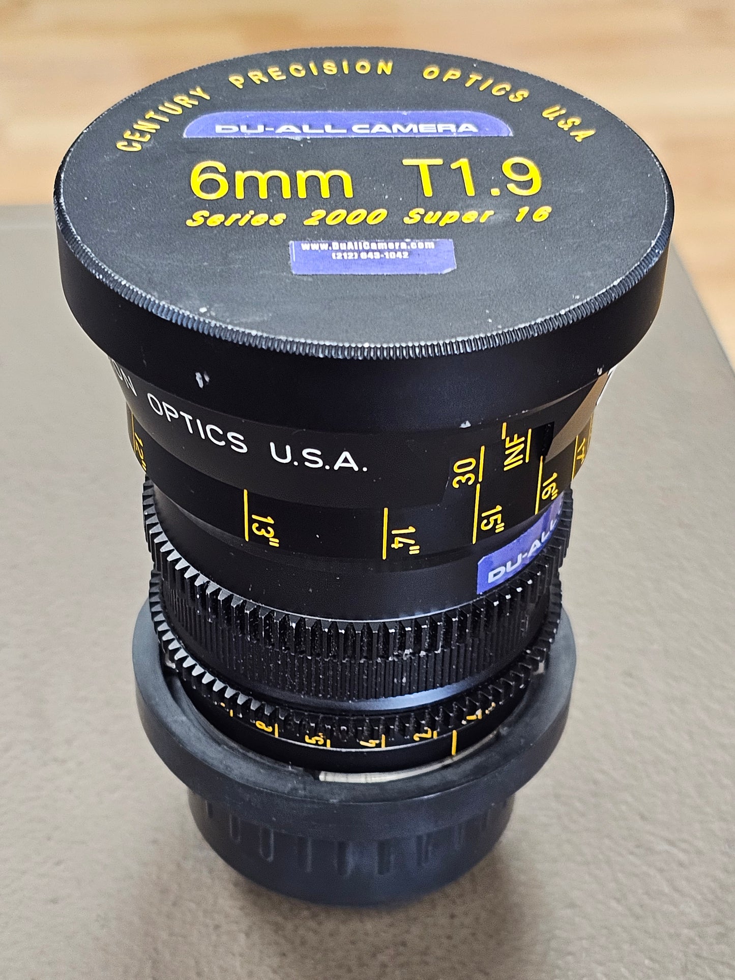 Century Precision Optics USA Series 2000 6mm T1.9 PL Mount Wide Angle Lens S# C556-0040