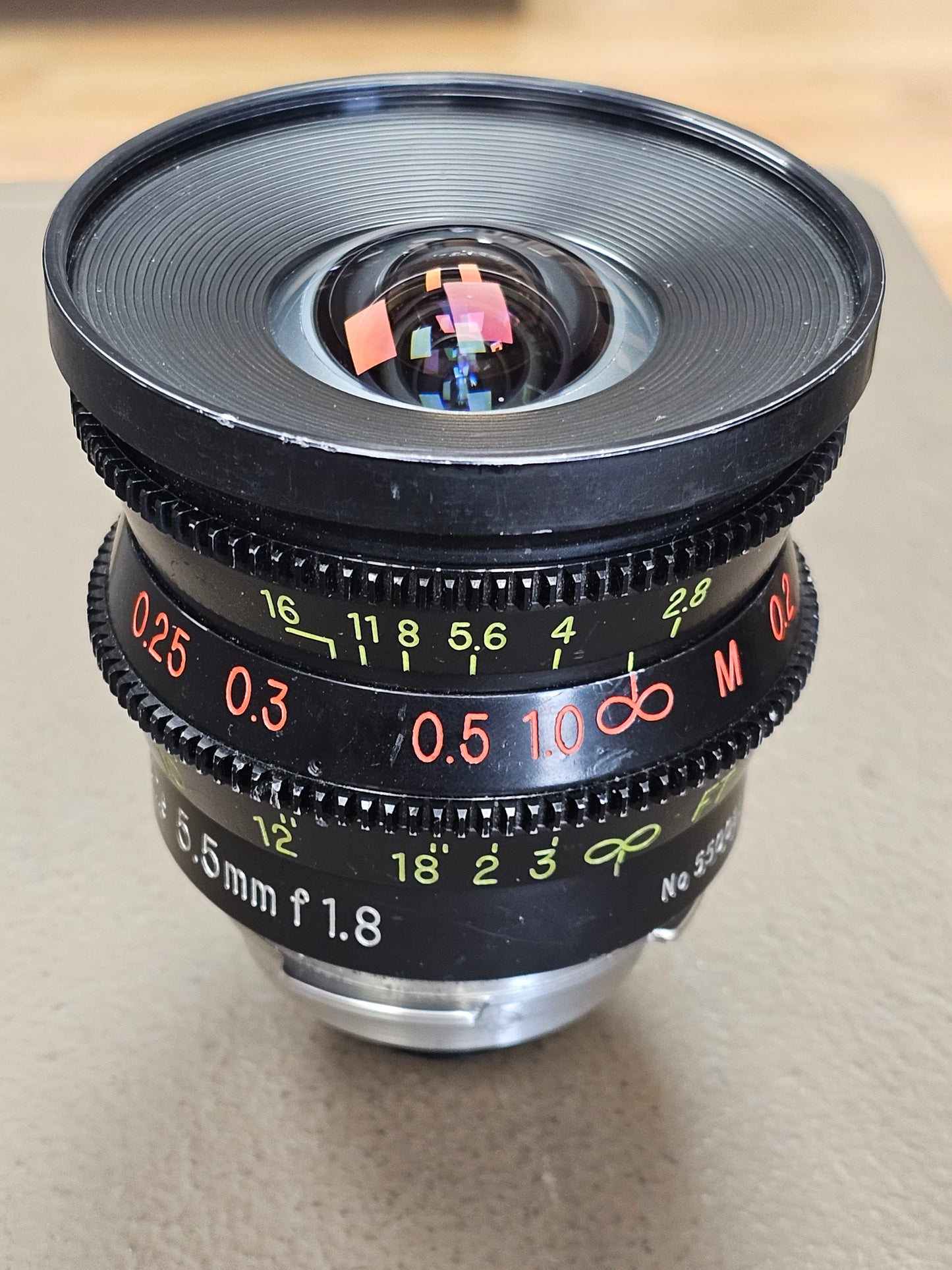 Optex Super Cine 5.5mm f1.8/T2 PL Mount Wide Angle Lens S# 550095