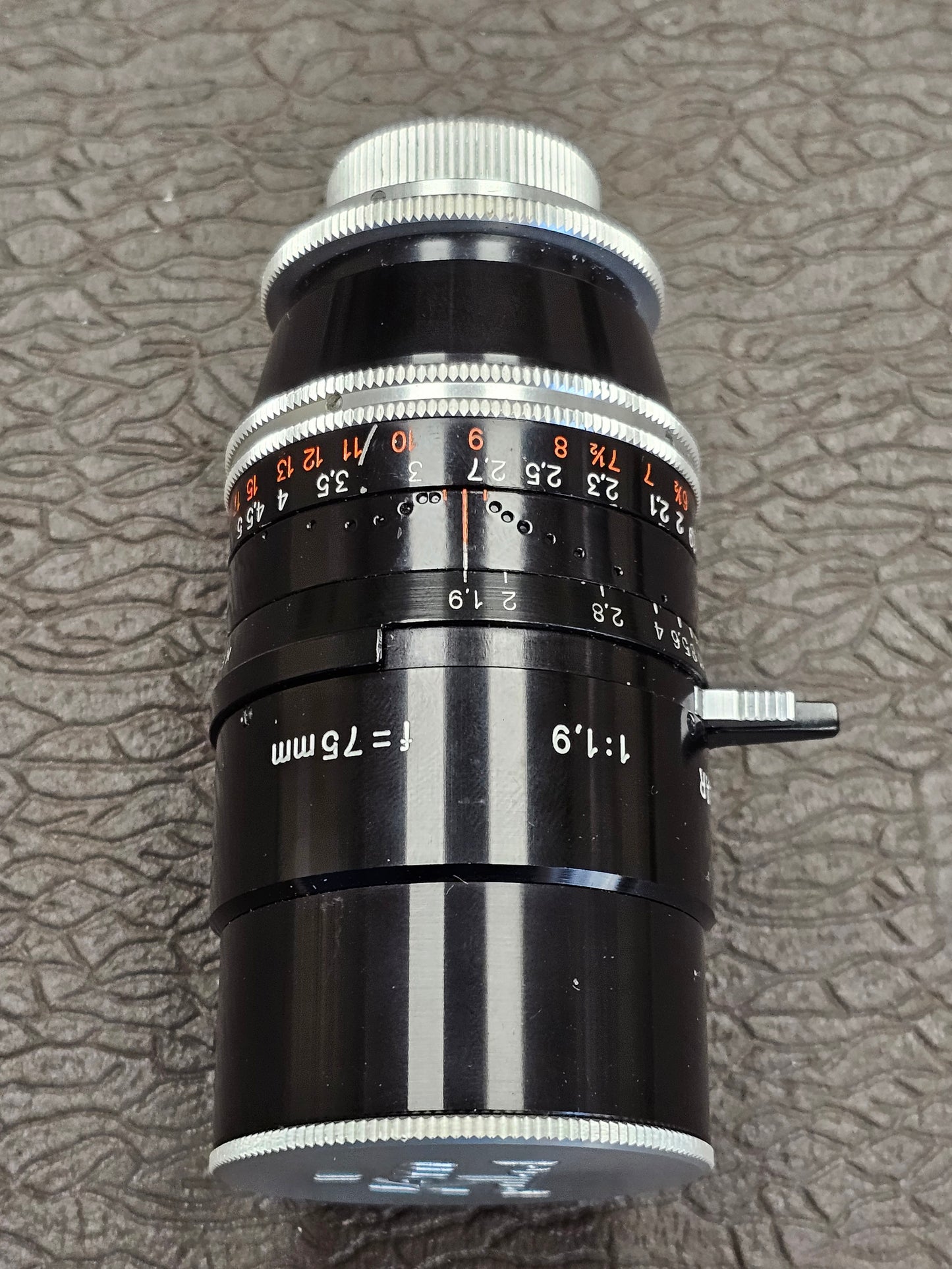 Switar 75mm Macro Preset f1.9 C-Mount Telephoto Lens S# 1022478