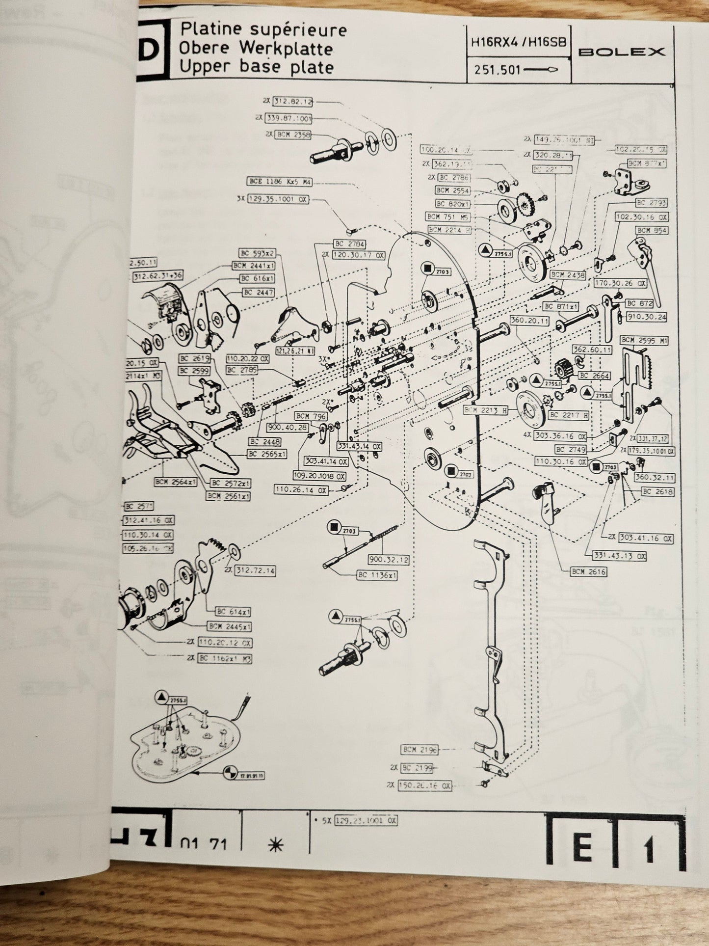 Bolex International S.A. Service Manual/ Parts Book 1971 Edition (Reproduced)