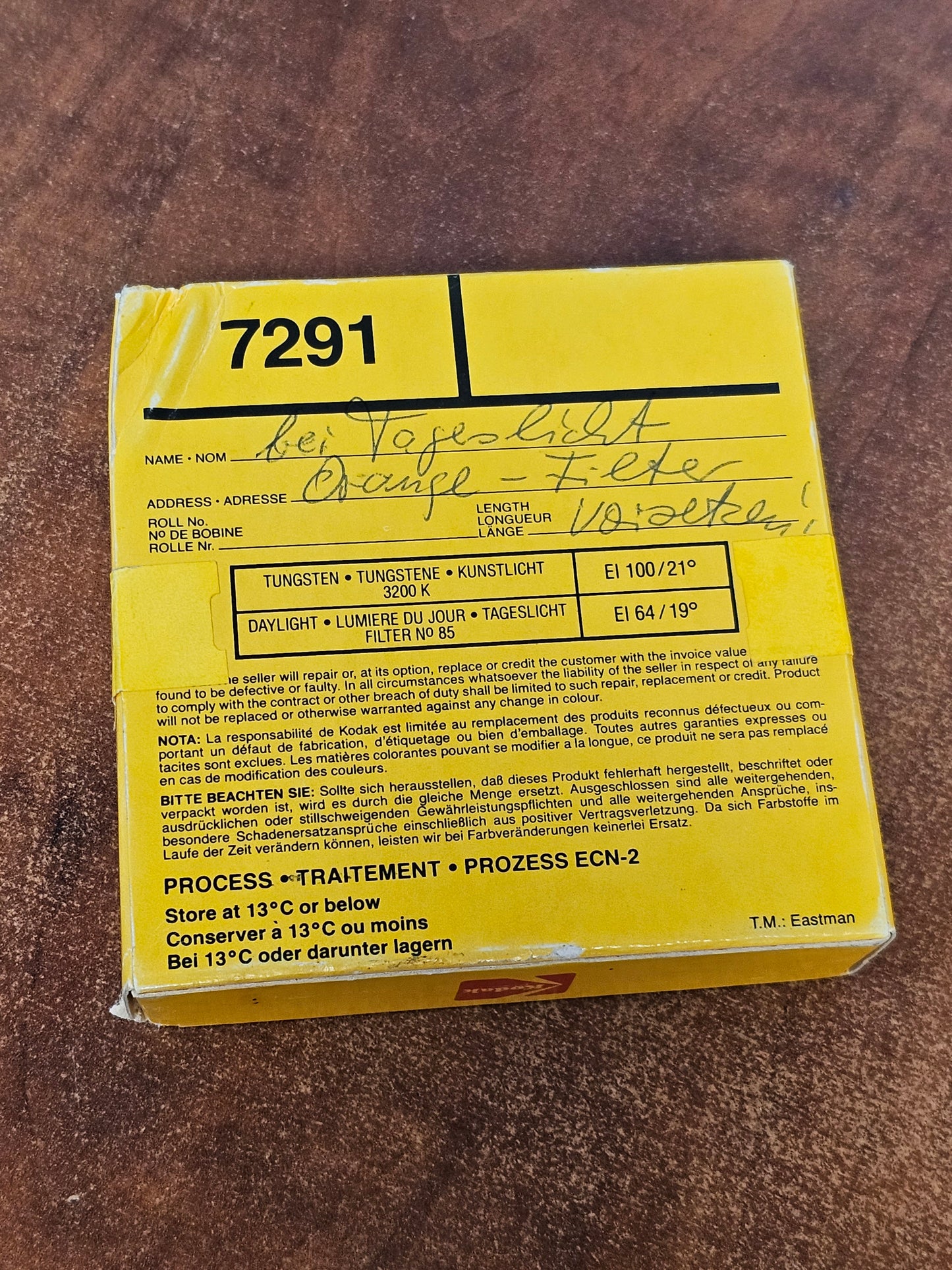 KODAK 16mm 100' 7291 100T Color Negative Film ( Expired Fim Stock )