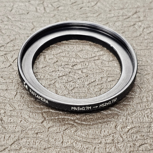 45mm-52mm step-up ring M45x0.7 male to M52x0.75 female thread adapter