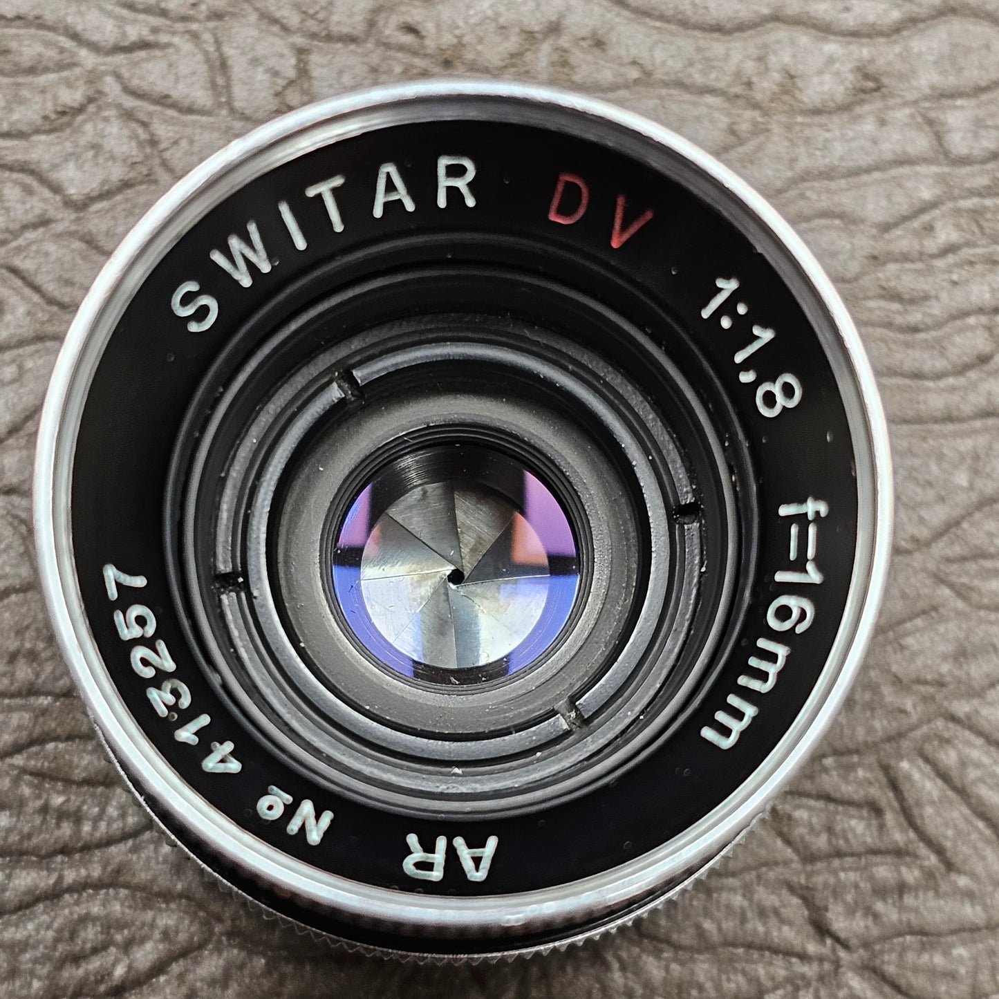 Switar 16mm DV F1.8 AR C-Mount Lens S# 413257