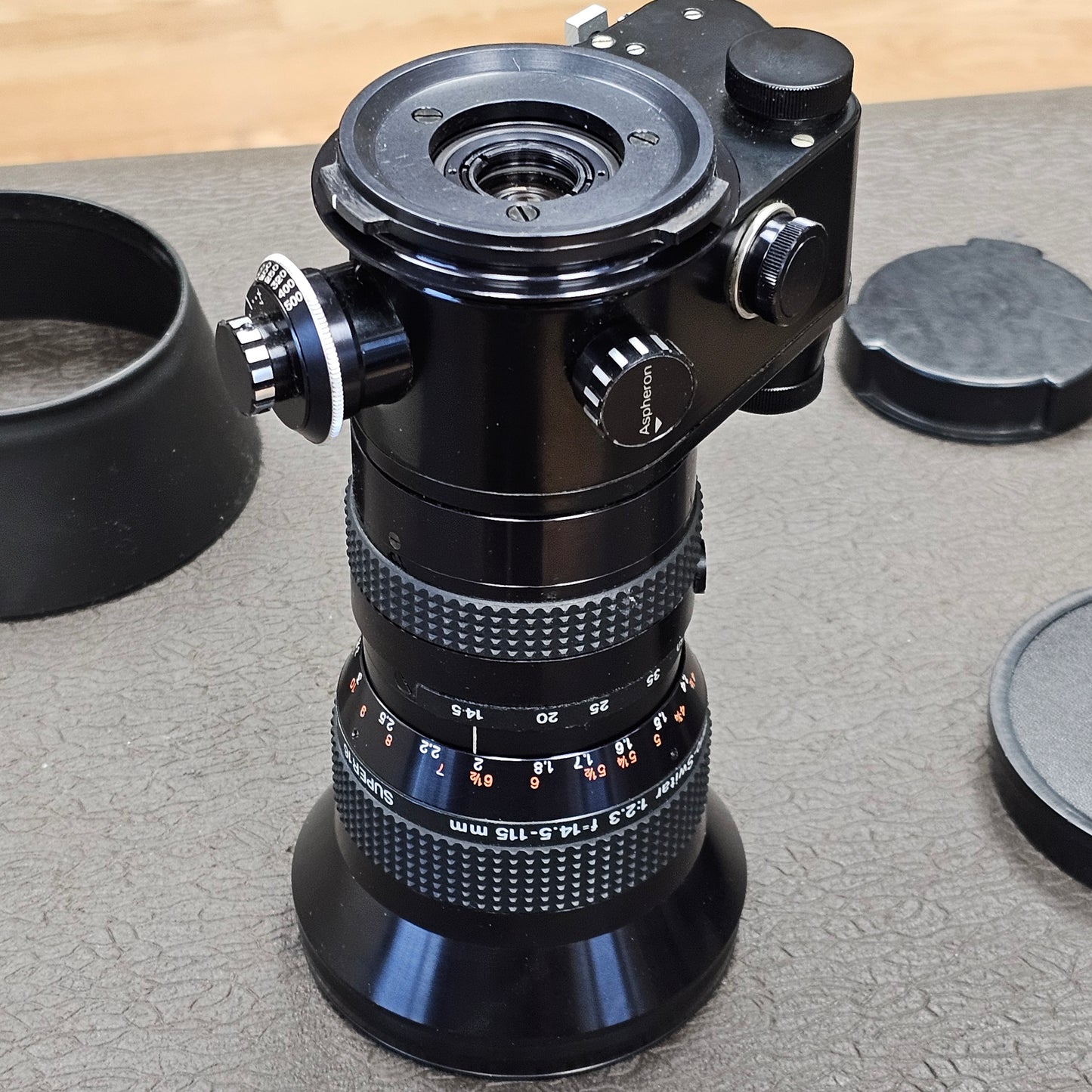 Kern Vario-Switar 115PTL 14.5-115mm f2.3 Super 16 Multicoated Macro Zoom lens Bolex Bayonet MountS# 1120634 with Bolex 7.5mm Wide Angle Aspheron S# 51122