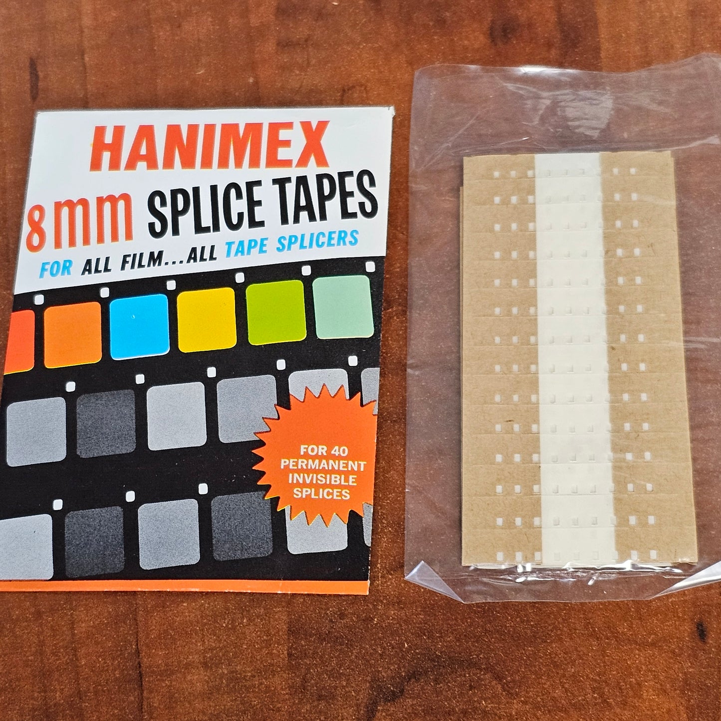 Hanimex 8mm Film Splices pack of 40 Splices