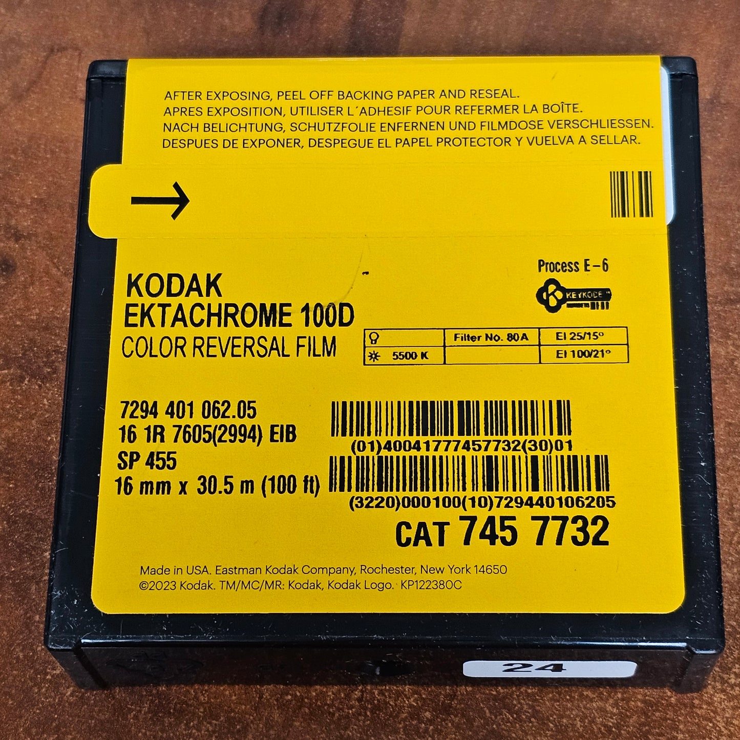 KODAK 16mm 100' Ektachrome 100D Color Reversal Film