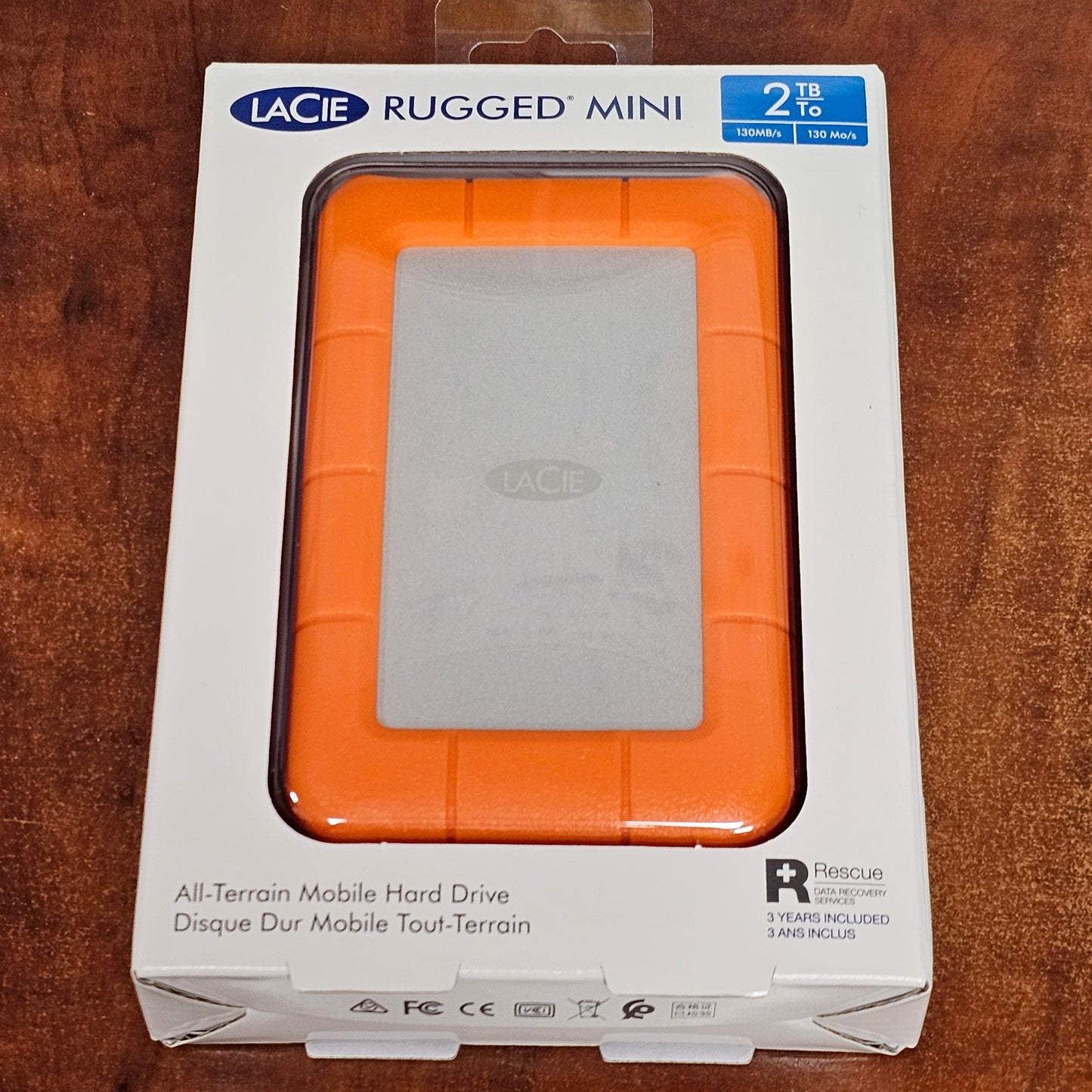 Lacie Rugged Mini 2TB USB 3.0 Portable External Hard Drive