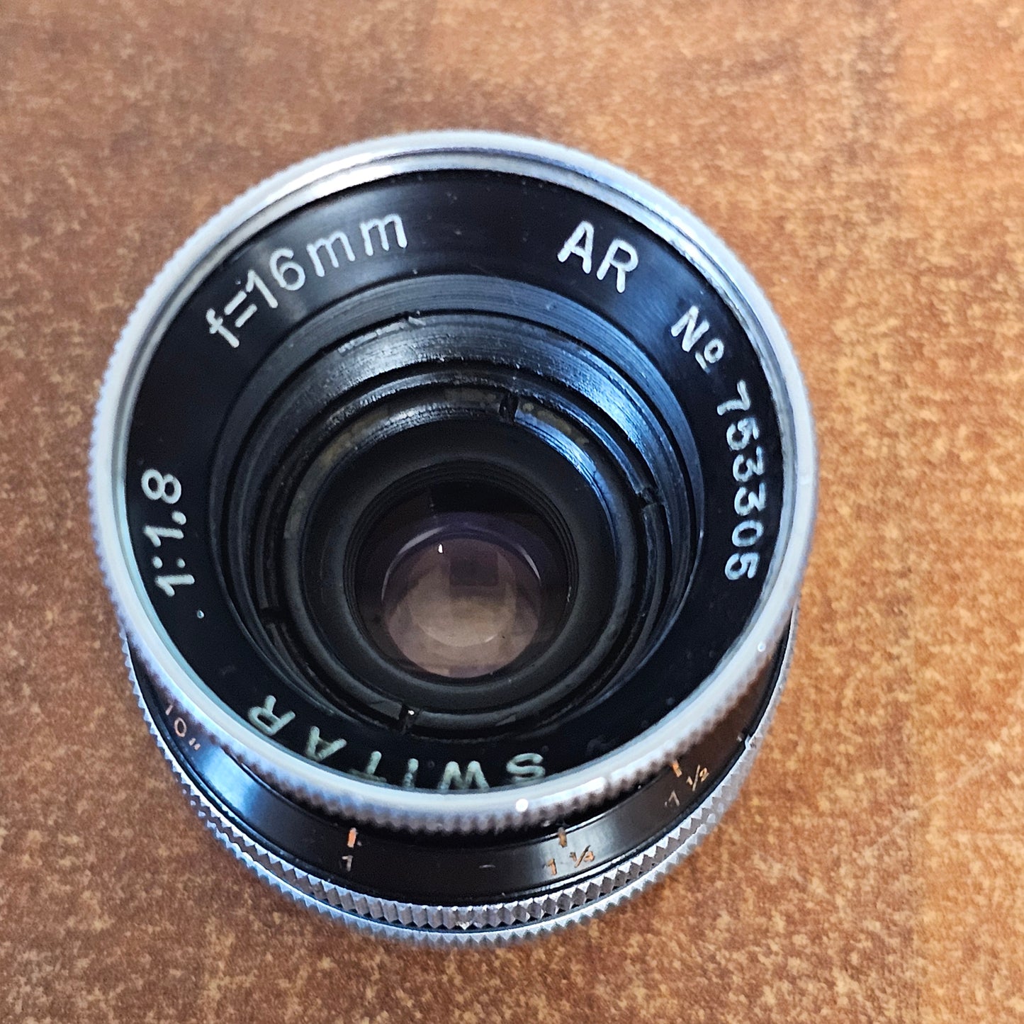 Switar 16mm f1.8 AR C-Mount Lens S# 753305