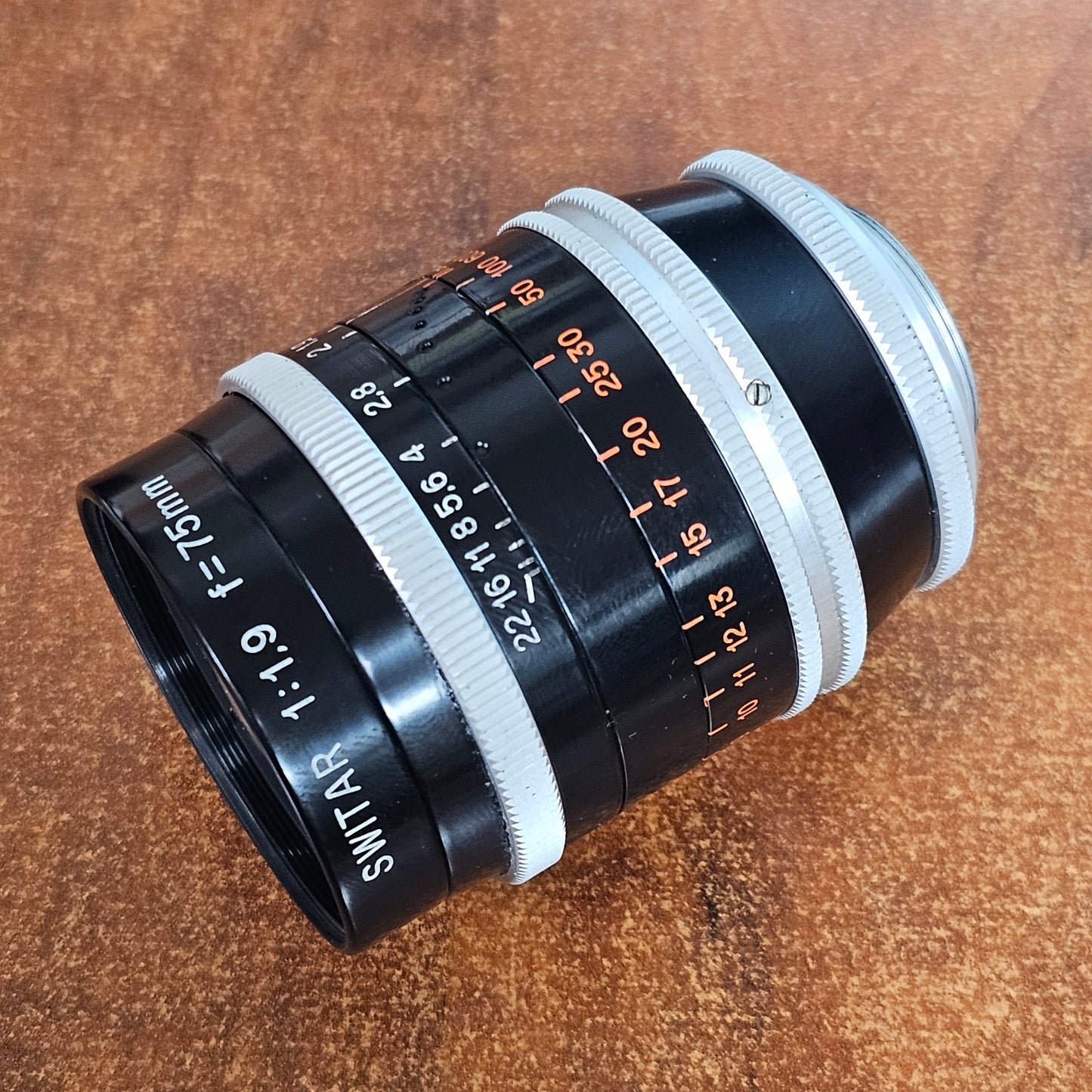 Switar 75mm f1.9 C-Mount Lens S# 921801