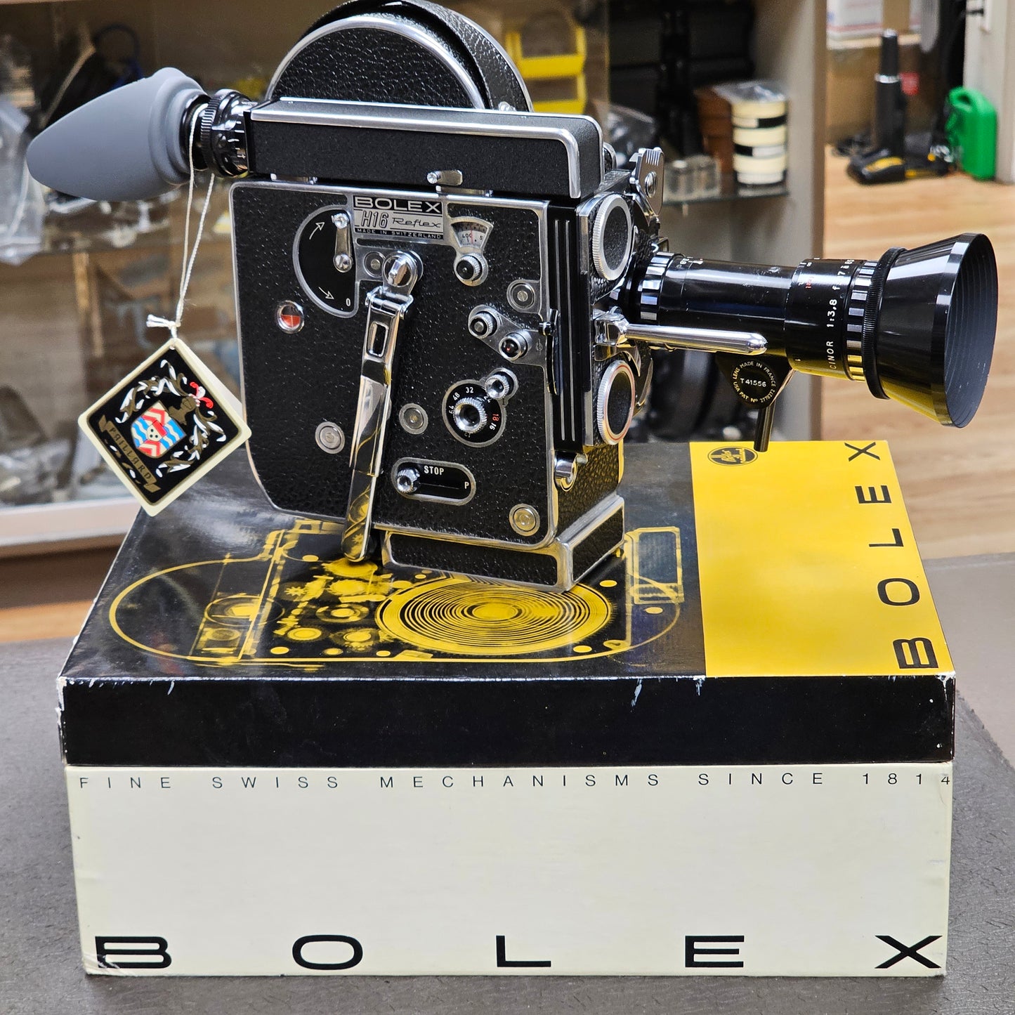 Bolex H16 Rex 4 16mm Camera Body with 10x viewfinder S# 213537 & Som Berthiot Pan Cinor 17-85mm Zoom lens S# T41556