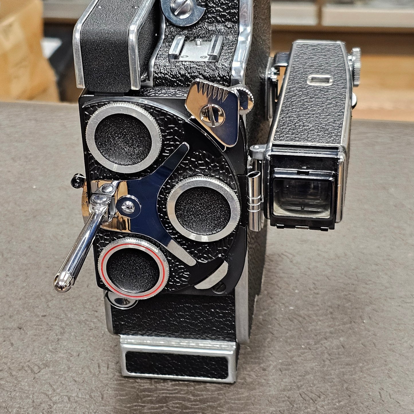 Bolex H16 Rex 4 16mm Camera Body with 10x viewfinder S# 213537 & Som Berthiot Pan Cinor 17-85mm Zoom lens S# T41556