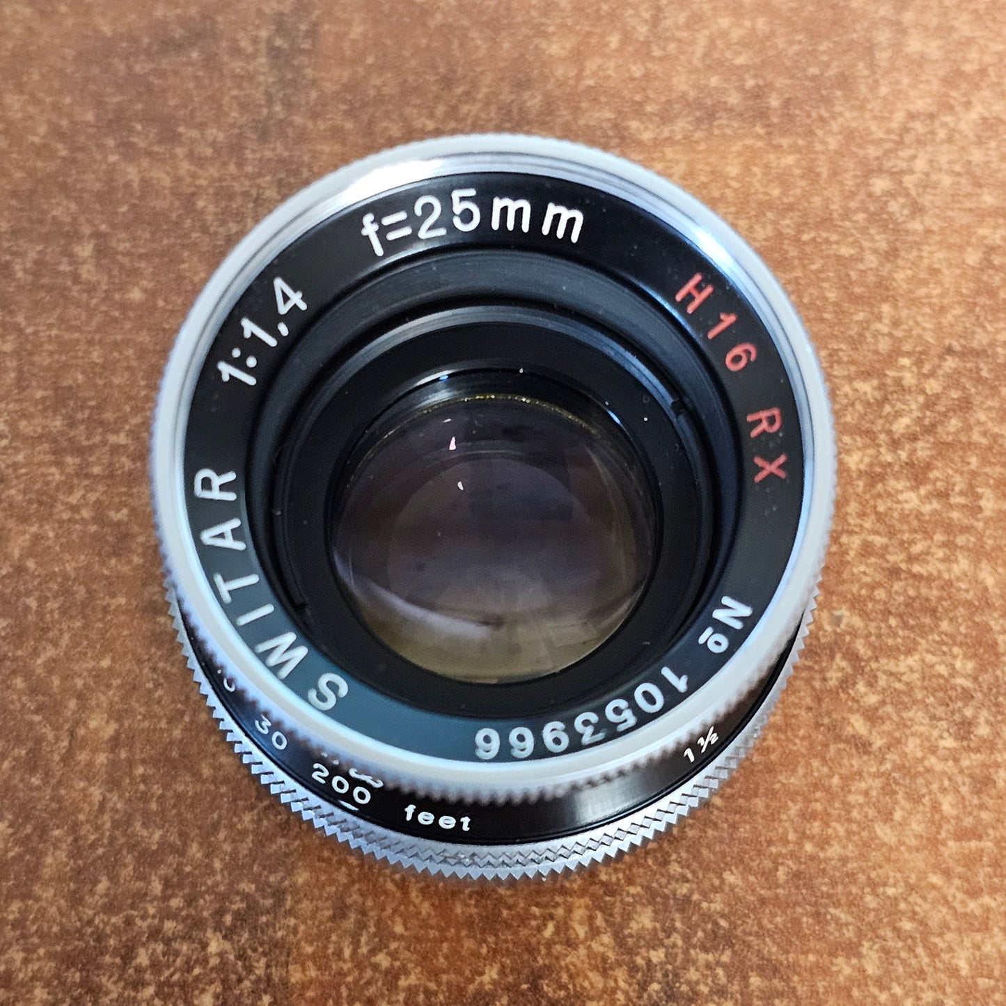 Switar 25mm f1.4 H16 RX C-Mount Lens S# 1053966