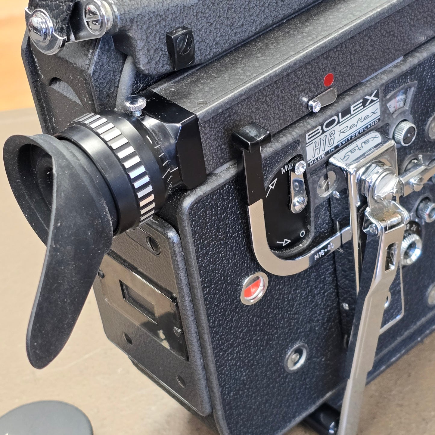 Bolex H16 Rex 5 Red Dot with 13x Viewfinder S# 352423 with Angenieux Zoom Lens