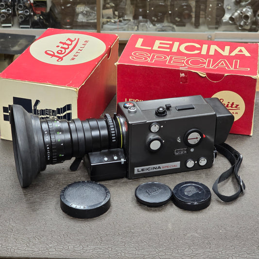 Leicina Special Super 8mm Camera S# 083417 with Optivaron 6-66mm Zoom lens S# 12424960