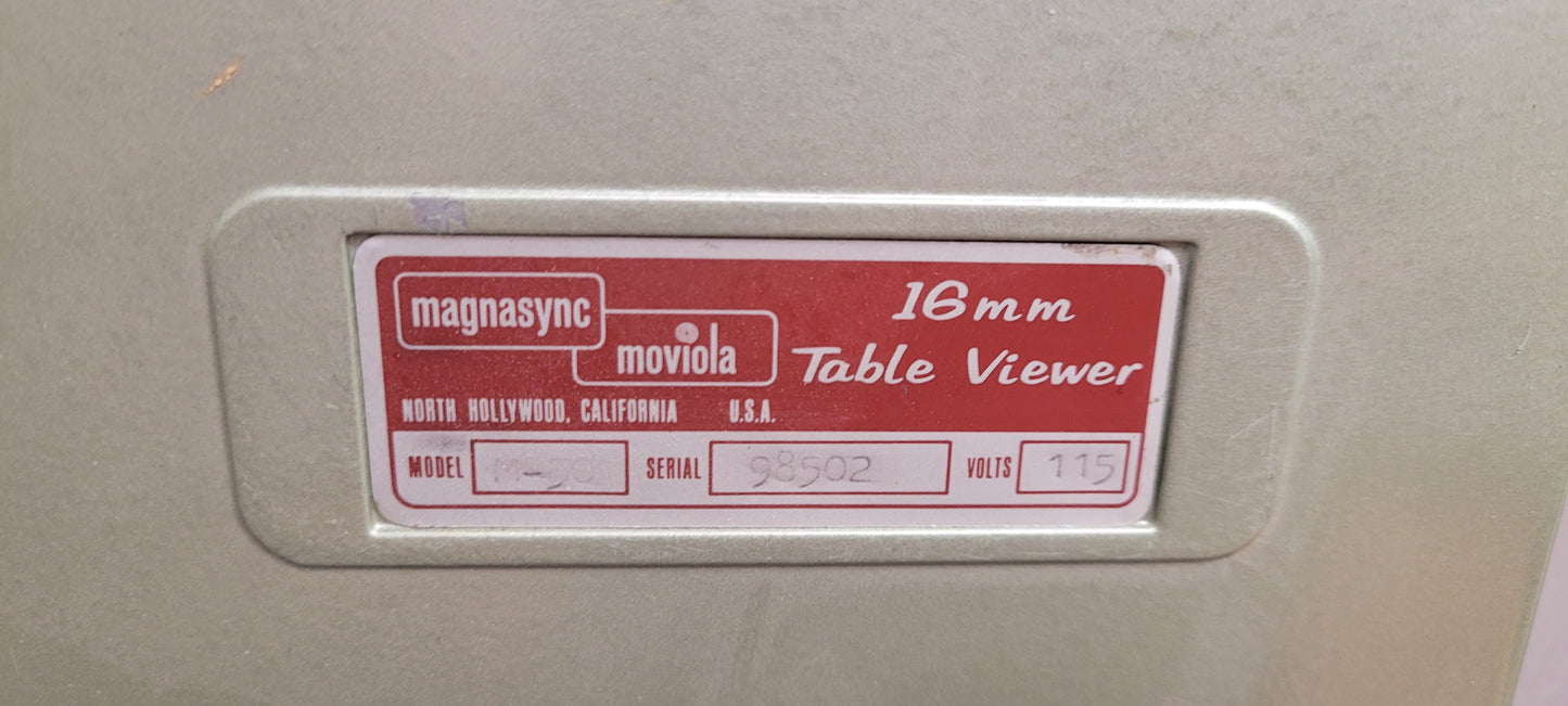 Magnasync Moviola 16mm Table Viewer S# 98502